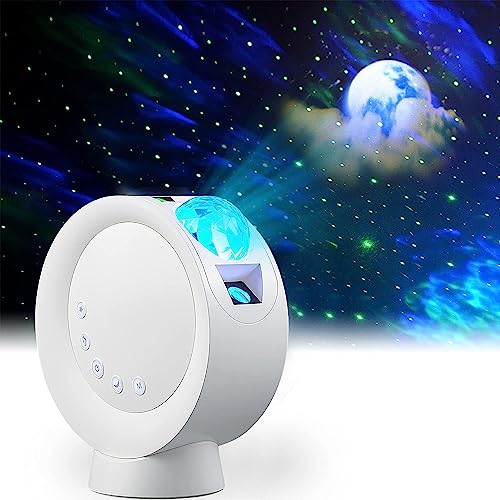 Moon Nebula Star Projector Color Changing Cloud Portable Night Light with 7 Colors 9 Lighting Modes & Remote Control, Rotatble w. Base & 2000mAh Batteries for Indoor & Outdoor