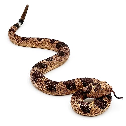 Momoplay Snake Toy Figurine, Realistic Rubber Snake Toy, Prank Toys, Gag Props, Halloween Party Favors (Rattlesnake)