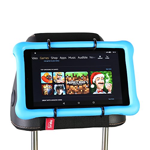Hikig Tablet Holder for Car, Car Headrest Mount Holder for Back Seat, Tablet Car Holder for Kits with Elastic Strap & Anti-Slip Holding Clamps, Fits All 7-12' Tablets