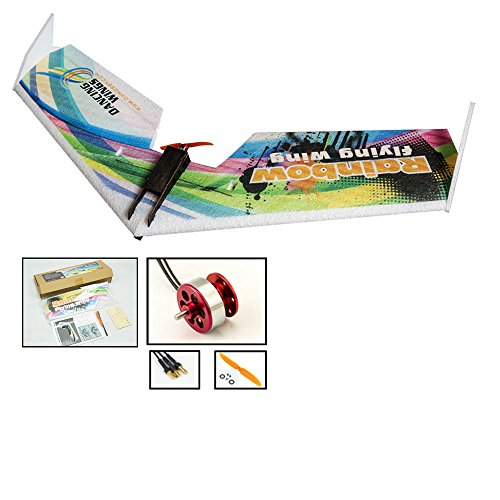 DW Hobby Upgrade 3CH EPP Electric Micro Flying Wing Rainbow V2 ZAGI Plane w/800mm Wingspan Delta Wing Tail-Pusher Flying Aircraft Kit to Build for Adults (E0512)