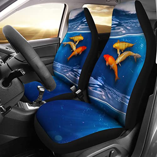 Koi Fish Print Car Seat Covers Universal Fit Car Seat Covers - Koi Fish Print Car Seat Covers
