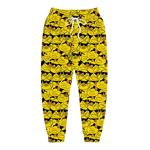 Sunglasses Rubber Duck Joggers for Men Funny Pants Casual Track Pants Rave Outfit Athletic Trousers XL