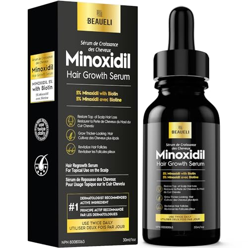 5% Minoxidil for Men, Minoxidil for Women Hair Growth Serum, Minoxidil 5 Percent, Hair Growth for Women and Men with Biotin, Hair Loss Treatments, Hair Regrowth Treatment for Thicker Fuller Hair 30ml