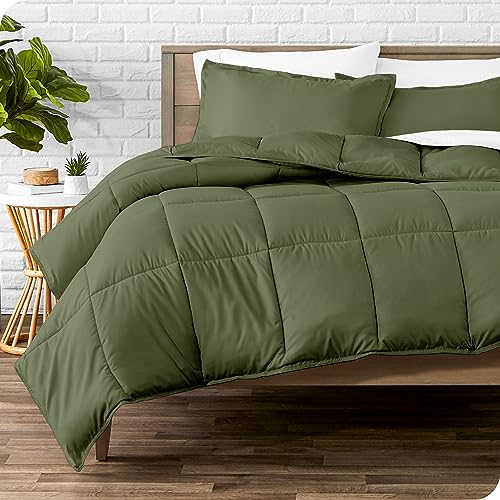 Bare Home Comforter Set - Ultra-Soft - Goose Down Alternative - Premium 1800 Series - All Season Warmth (Twin/Twin XL, Cypress Green)