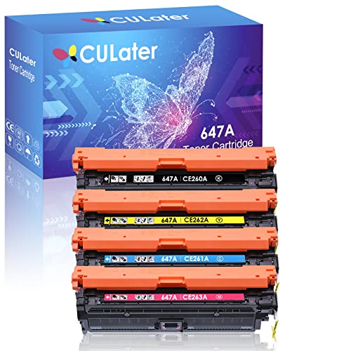 CULater 647A 648A Remanufactured Toner Cartridge Replacement for CE260A CE261A CE262A CE263A Toner Cartridges for HP Color CP4025dn CP4025n CP4525 CP4525dn CP4525n CP4525xh Printer (4 Pack)