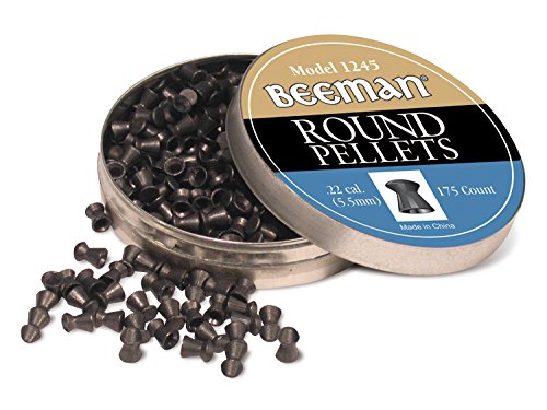 Beeman .22 Caliber Round Pellets (Pack of 175) , Black