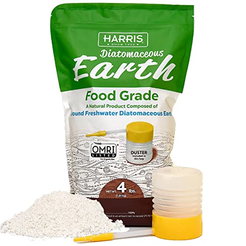Harris Diatomaceous Earth Food Grade, 4lb with Powder Duster Included in The Bag