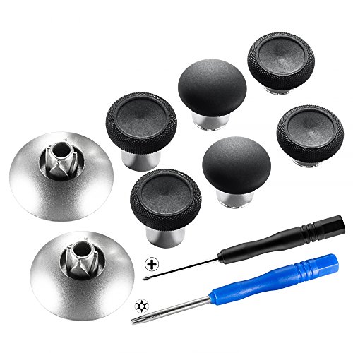 eXtremeRate 8 in 1 Black Metal Magnetic Thumbsticks Analog Joysticks for Xbox One, Xbox One Elite, Xbox One S, Xbox Series X, PS4 Slim, PS4 Pro, PS4 Controller with T8H Cross Screwdrivers