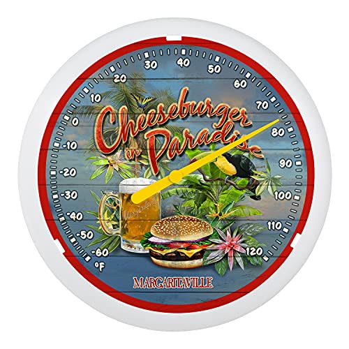 La Crosse 104-67667MV-INT 13.25-inch It's 5 O'Clock Somewhere Margaritaville Analog Dial Thermometer, Multi