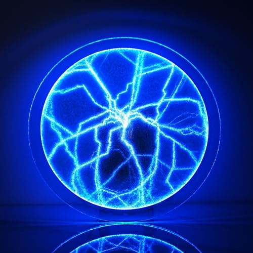 PUXTIW 16 Inch Plasma Disc, Plasma Ball ，Plasma Globe ，Suitable for Homes, Bars, Clubs, Parties, Decorations, Holiday Gifts, Science and Education Toys(Blue)