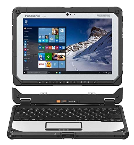 Panasonic Toughbook CF-20, 10.1-inch Multi Touch, 1920x1200, m5-6Y57@1.1GHz, 8GB RAM, 256GB SSD, Wi-Fi, Bluetooth, Webcam, Rear Camera, Emissive Backlit Keyboard, Barcode Reader, Win 10 Pro (Renewed)