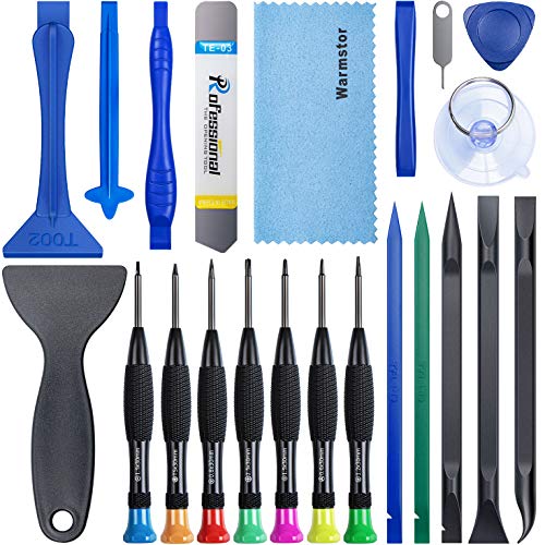 Warmstor 22 Pieces Premium Opening Pry Tool Screwdriver Set Repair Kit for Fix Apple iPhone 15 14 13 12 11 Pro Max/XS/XR/X/8 Plus/7/6,iPad Pro/Air/Mini,iPod,Cell Phone,Pry Open Replace Screen Battery