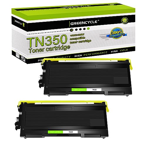greencycle 2 Pack TN350 TN-350 Black Toner Cartridge Compatible for Brother HL-2040 HL-2070N FAX-2820 FAX-2920 Printers