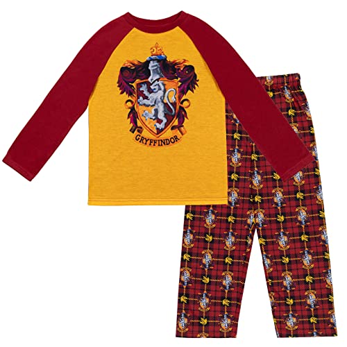 Harry Potter Big Boys Pajama Shirt and Pants Sleep Set Red/Yellow 10-12