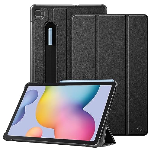 Fintie Slim Case for Samsung Galaxy Tab S6 Lite 10.4 Inch 2024/2022/2020 with S Pen Holder - Lightweight Trifold Stand Hard Back Cover, Auto Wake/Sleep, Black