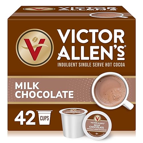 Victor Allen's Coffee Milk Chocolate Flavored Hot Cocoa Mix, 42 Count, Single Serve K-Cup Pods for Keurig K-Cup Brewers