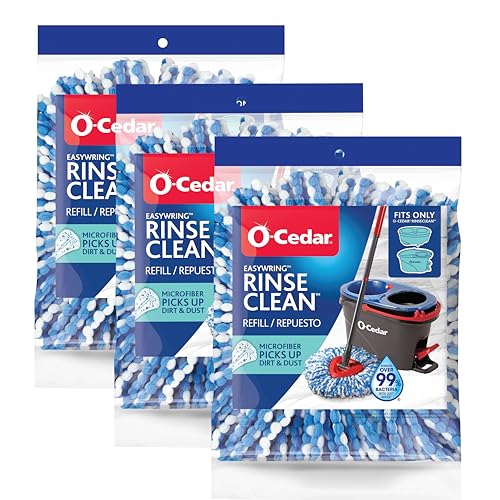 O-Cedar RinseClean Spin Mop Microfiber Refill, 1 CT (Pack of 3)