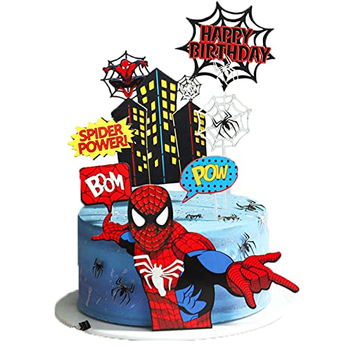 Spiderman Birthday Cake Topper Supplier Spiderman Cup Cake Topper for Kids Birthday Cake Decorations