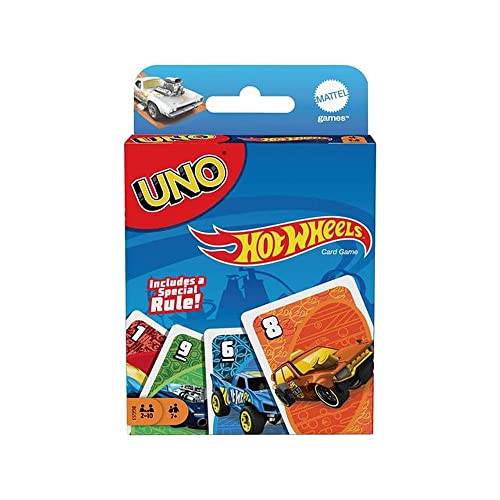 Hot Wheels UNO Matching Card Game Featuring 112 Cards with Hot Wheels Graphics, Game Night, Kids Gift Ages 7 Years & Older