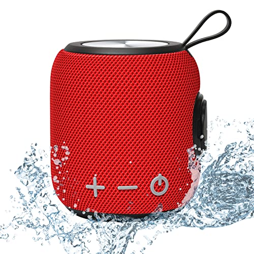 Sanag M7 Portable Speaker Bluetooth 5.0 Dual Pairing Wireless Mini Speaker, 360 HD Surround Sound & Rich Stereo Bass 24H Playtime IP67 Waterproof for Travel Outdoors Home and Party Red