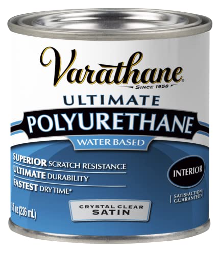 Varathane 200261H Water-Based Ultimate Polyurethane, Half Pint, Satin Finish (pack of 1)
