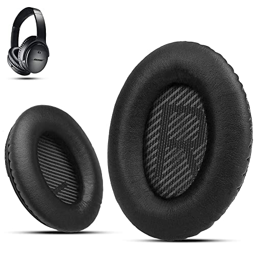 Premium Ear Pad Replacement for Bose Headphones Earpads, Compatible with Bose QuietComfort 35 ii /QC35 /QC25 /QC2 /QC15 /Ae2 /Ae2i /Ae2w /SoundTrue & SoundLink, by Krone Kalpasmos – Classic Black