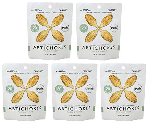 Poshi Marinated Snack Gluten Free Non-GMO 1.34 oz Each Artichokes (5-Pack)