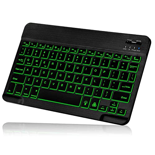 UX030 Lightweight Ergonomic Keyboard with Background RGB Light, Multi Device Slim Rechargeable Keyboard Bluetooth 5.1 and 2.4GHz Stable Connection Keyboard Compatible with Dell 5000 Series Laptop