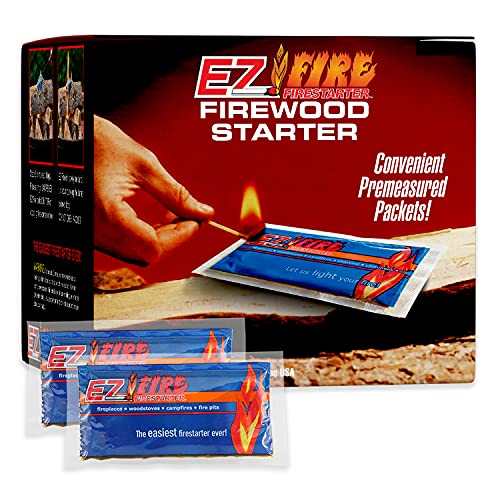 EZ FIRE FIRESTARTER for Fireplace, Campfire, or Grills. Safe, All Purpose, Effective, Waterproof, Windproof Fire Starter Gel Packets for Indoor or Outdoor Use. 10 Pack