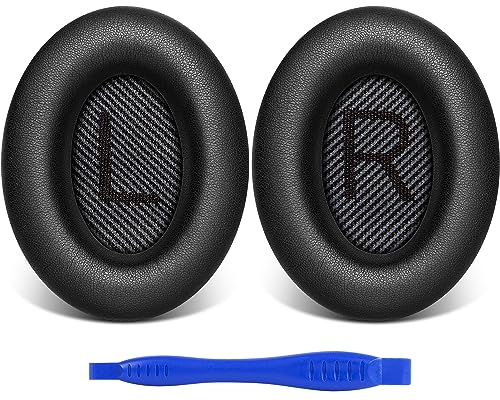 Link Dream Ear Pads for Bose Quiet Comfort 35 Soft Protein Leather Replacement Earpads Ear Cushions Ear Pad for Bose QC 35/25 / 15 QC2 / Ae2 / Ae2i / Ae2W / Sound Link/Sound True (Black)
