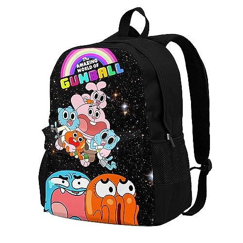 EgVgxir The Amazing Cartoon World of Gumball Backpack Double Shoulder Bag for Unisex 15.6 Inch Laptop Bagpack Large Capacity Travel Backpack for Hiking Work Campin Backpack