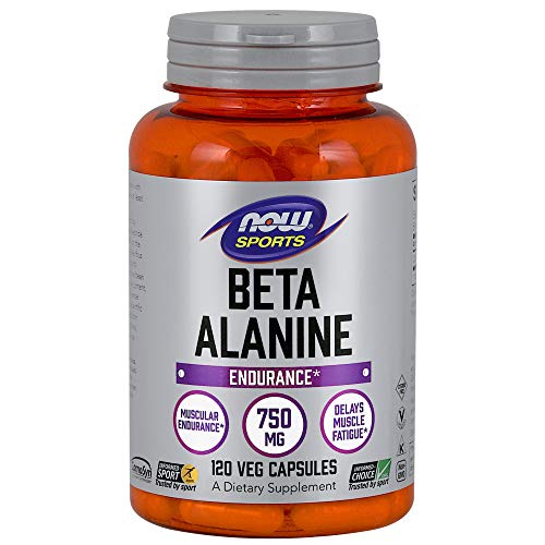 NOW Sports Nutrition, Beta-Alanine 750 mg, Delays Muscle Fatigue*, Endurance*, 120 Veg Capsules