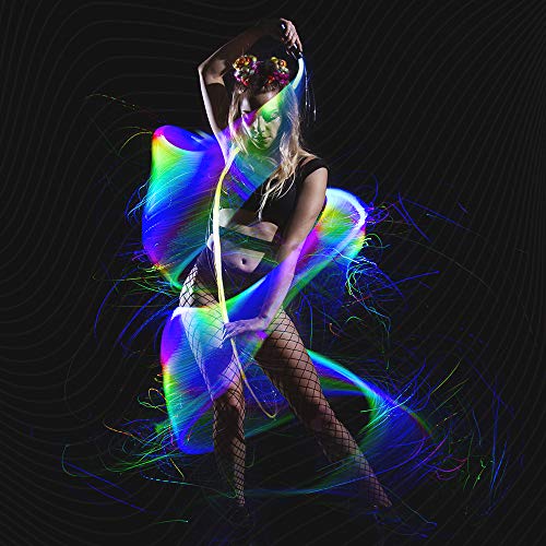 Space Whip Remix | Programmable Led Fiber Optic Whip | 6 Foot 360° Swivel - Super Bright Light Up Rave Toy | EDM Pixel Flow Lace Dance Festival