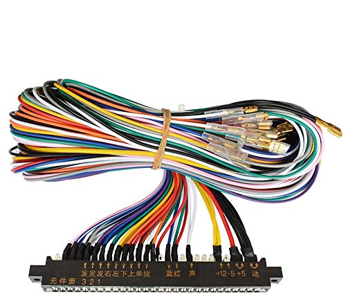 BLEE Arcade Jamma Harness Wiring 28Pin Jamma Harness Cable with 5,6 Action Buttons for Multi Arcade Video Games Machine Accessories