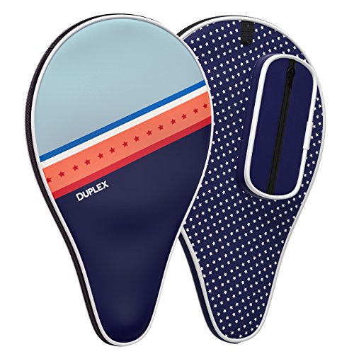 Duplex | Ping Pong Paddle Case - Best Table Tennis Paddle Cover for Blade with Bonus Ball Storage - Waterproof Material Bag