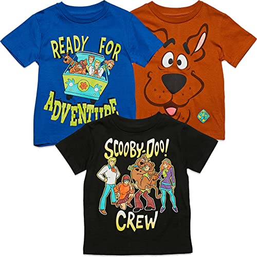 Scooby-Doo Little Boys 3 Pack Pullover Graphic T-Shirts Multicolored 7-8
