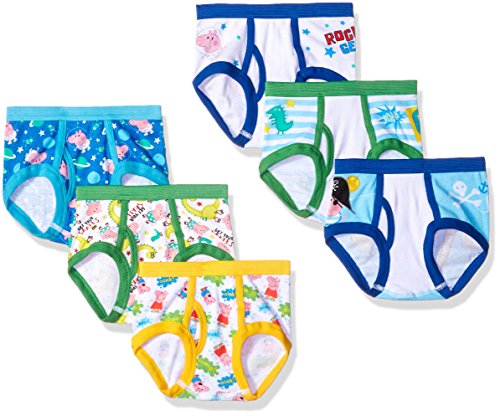 Peppa Pig boys 7-pack Peppa Toddler Boy Brief Underwear, Peppa Boy Multi, 4T US, Assorted Color and Prints