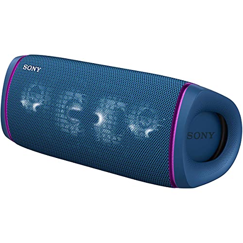 Sony SRS-XB43 EXTRA BASS Wireless Bluetooth Powerful Portable Speaker, IP67 Waterproof & Durable for Home, Outdoor, and Travel, 24 Hour Battery, Party Lights, USB Type-C, and Speakerphone, Blue