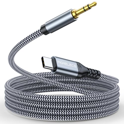 MORELECS Aux to USB C, USB C to 3.5mm Audio Aux Jack Cable 3.3 ft, Type C to Aux Headphone Male Cord Car Aux Cable Compatible with iPhone 15/15Plus/Pro/Pro Max, Galaxy S23 Ultra iPad Pro Air Pixel 7