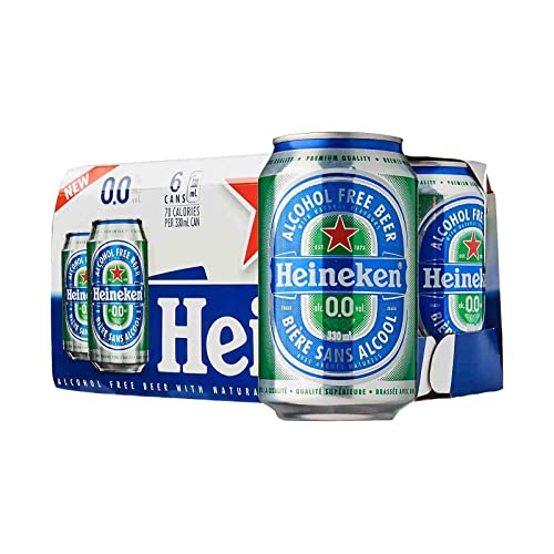 【PACK OF 6】 Heineken 0.0% Non Alcohol Beer - Great Taste, Zero Alcohol - 11.2 Fl Oz