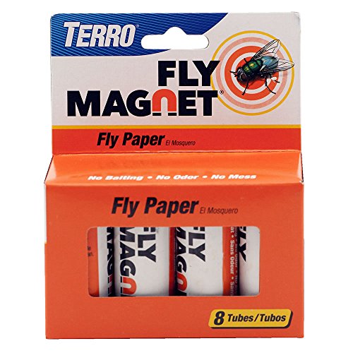 TERRO T518 Fly Magnet Sticky Fly Paper Fly Trap, 8 Count (Pack of 1)