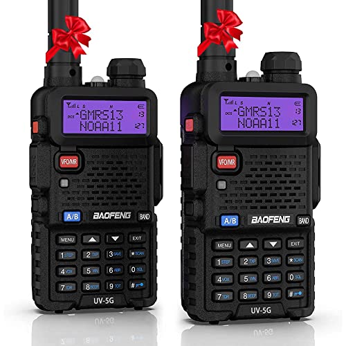 BAOFENG UV-5G (UV-5X) GMRS Radio, Long Range Rechargeable Two Way Radio with NOAA Weather Receiving & Scanning, GMRS Handheld Radio for Adults, Support Chirp, 2 Pack