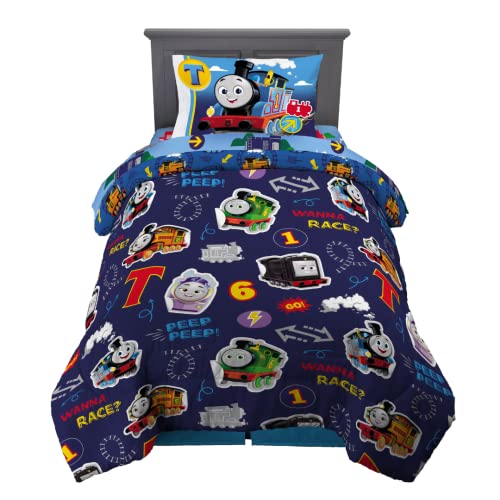 Franco Thomas & Friends Kids Bedding Super Soft Comforter and Sheet Set with Sham, 5 Piece Twin Size, (Officially Licensed Product)