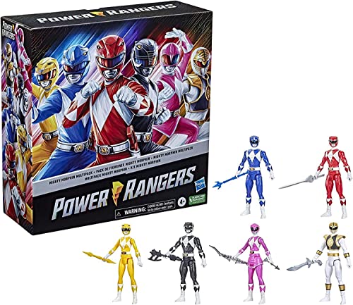 Power Rangers Mighty Morphin Multipack 12-inch Action Figure 6-Pack, Toys with Accessories for Kids 4 and Up (Amazon Exclusive)