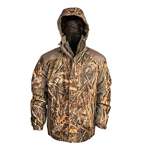 HOT SHOT Men’s 3-in-1 InsulatedRealtree Max 7 Camo Hunting Parka, Waterproof, Removable Hood, Year Round Versatility, Extra Large
