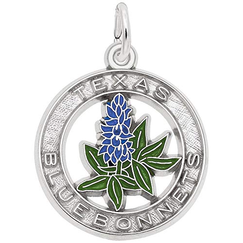 Texas Bluebonnets Charm (Choose Metal) by Rembrandt| Metal| Sterling Silver