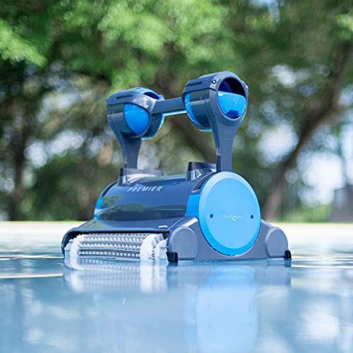 Dolphin Premier Robotic Pool Cleaner (2024 Model) with Multimedia, Oversized Leaf Bag, Standard & Ultrafine Filters, Weekly Timer, Waterline Cleaning & More — for In-ground Swimming Pools up to 50ft