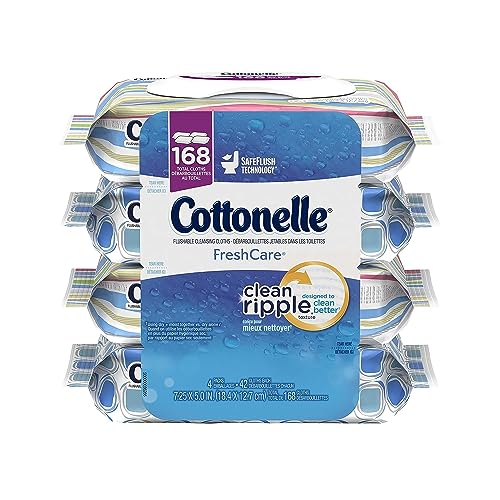 Cottonelle Fresh Care Flushable Cleansing Cloths, 42 Sheets, Count of 4 (packaging may vary)