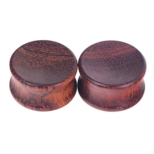 Oyaface 2PC Saddle Plugs Natural Wood Ear Gauges Tunnels Stretcher Set Concavity Wood Style A 30mm