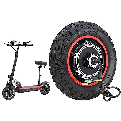 Ezweiji 10 Inch Hub Motor, 48V 500W Electric Scooter Hub Motor Brushless Hub Motor with 10 Inch 80/65-6 Off Road Pneumatic Tyres Hub Motor Conversion Kit for M4/M4 PRO Electric Scooter